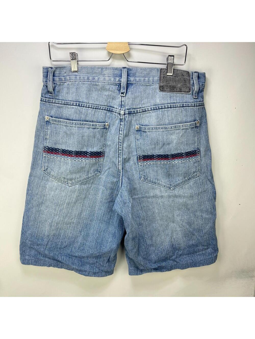 Vintage Southpole Baggy Embroidered Pocket Denim Shorts 34